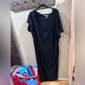 Stretchy Cotton Black Women's Dress